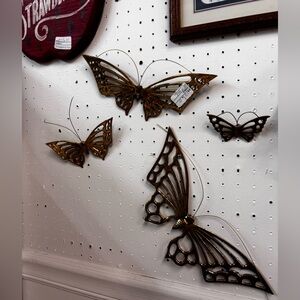Set of 4 vintage brass/gold butterflies